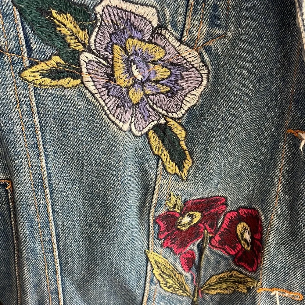 Honey Punch Embroidered Jean Jacket - Picture 4 of 6